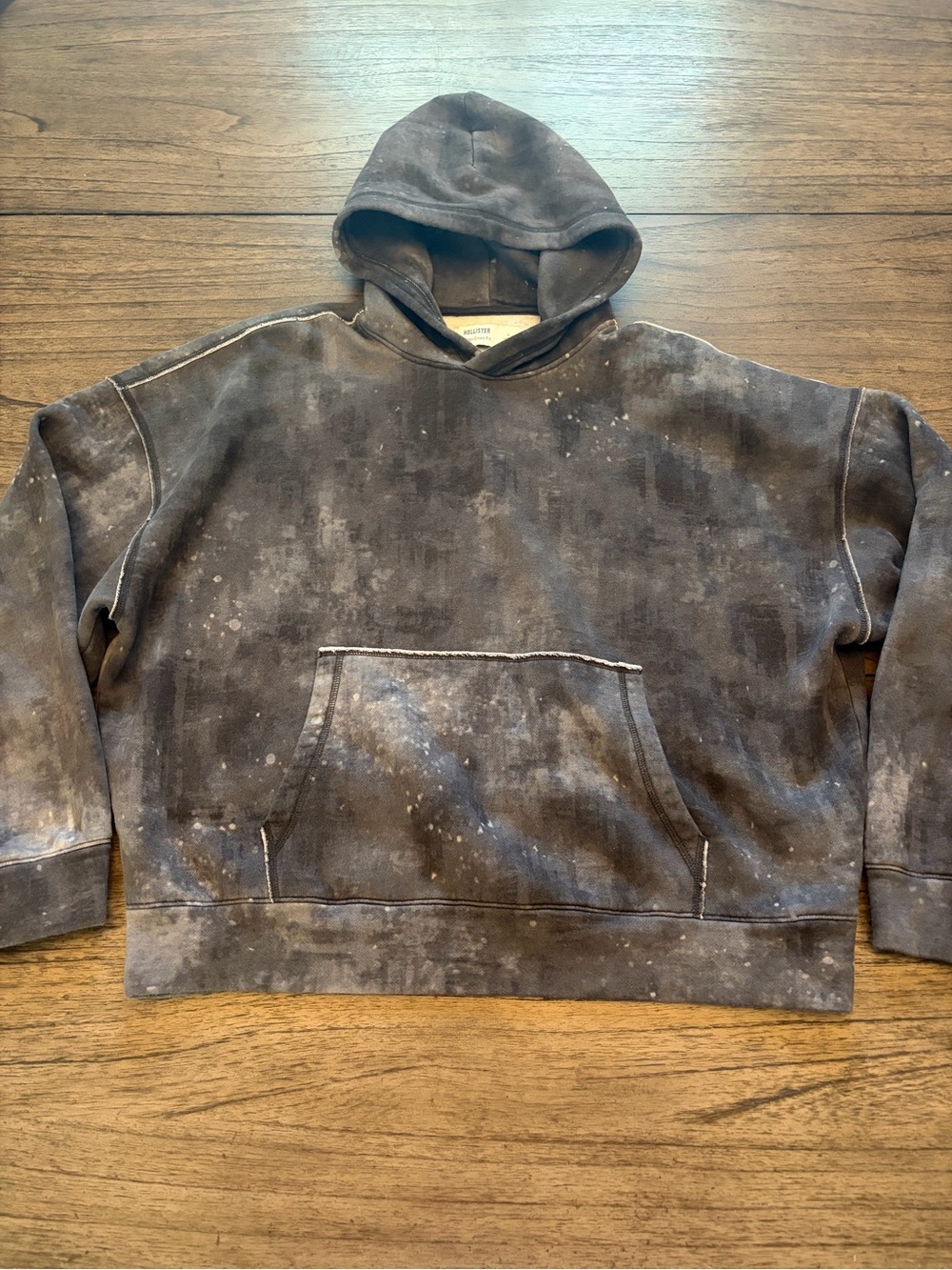 Hollister Washed Black Men's Hoodie Sweatshirt